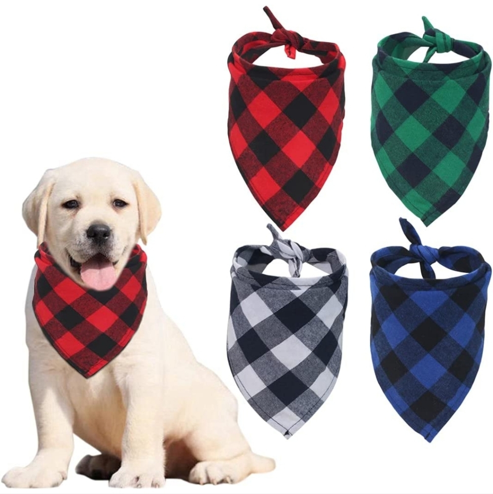 Dog Bandanas Dogs Collars 4PCS Dog Scarf Dog Bib Birthday Gifts Washable...